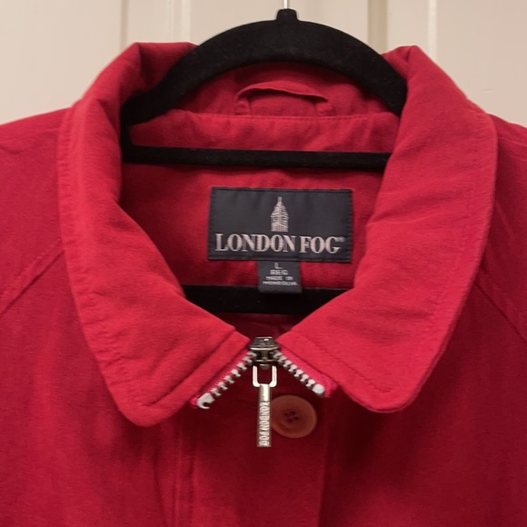 London Fog Red Jacket with detachable hood - Picture 3 of 14